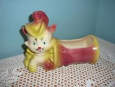 VTG HULL POTTERY ART CAT FANCY HAT PLANTER # 89 USA  8" LONG, used for sale  Shipping to South Africa