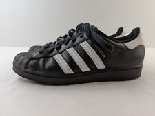 Adidas Originals Superstar Hombre US 8.5 Negro Cuero Zapatillas Moda Zapatos Clásicos, usado segunda mano  Embacar hacia Argentina