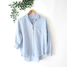 Usado, Blusa Madewell feminina listrada azul gola longa botão frontal tamanho grande comprar usado  Enviando para Brazil