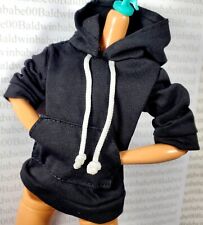 N30 ~ BLACK HOODIE SWEATSHIRT SHIRT TOP CLOTHING FITS MADE TO MOVE BARBIE DOLL for sale  Shipping to South Africa