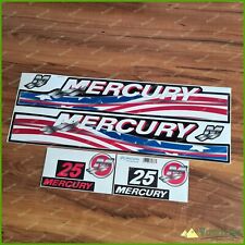 Mercury USA Flag Outboard  Motor 25 HP Laminated Decals Stickers Salt Blue Water for sale  Shipping to South Africa