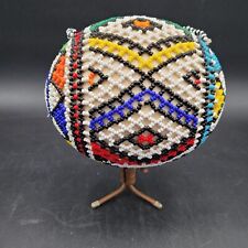 Vintage South African Northern Ndebele Hand Beaded Colorful Hollowed Ostrich Egg for sale  Shipping to South Africa