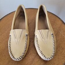Minnetonka Moccasins Women's Deerskin Moccasin Cream Leather US 6 Flats Loafers for sale  Shipping to South Africa