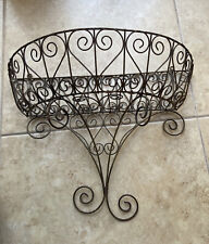 Flower Plant Pot Stand Rack Wall Mounted Metal Indoor Outdoor Scroll 22.5”x 9.5”, used for sale  Shipping to South Africa