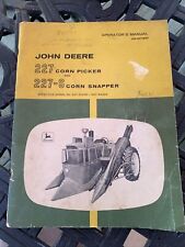 John Deere 227 Corn Picker 227-S Corn Snapper Operators Manual OM-N97600 for sale  La Crosse