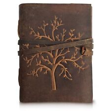 Jornal de couro em relevo Tree of Life | 200 páginas de papel reciclado notebook Índia comprar usado  Enviando para Brazil