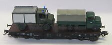 Used, Märklin H0 4867 six-axle. Heavy Duty Flat Car with 2 "Viking" Trucks Loaded DR for sale  Shipping to South Africa