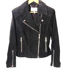 BCBGeneration SZ M Suede Moto Jacket Chocolate Brown for sale  Shipping to South Africa