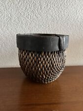 Chinese Bowl Asian Primitive Willow Woven Basket Vintage Antique Wicker for sale  Shipping to South Africa