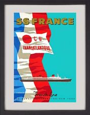 Poster retro "Paquebot SS France"  (REPRODUCTION) segunda mano  Embacar hacia Argentina