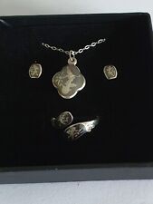 Sterling Silver Bundle Joblot Siam Pendant Necklace Ring & Earings for sale  UK