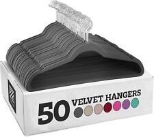 Zober ZO-V304 Heavy Duty Non Slip Velvet Hangers for Clothes, 50 Pack - Gray for sale  Shipping to South Africa