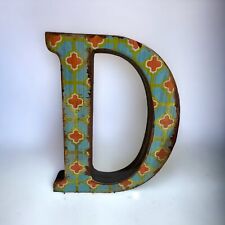 MDF manchado Boho letra "D" pendurado na parede com gráfico aplicado X, usado comprar usado  Enviando para Brazil