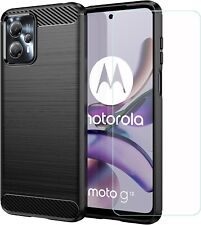 Per MOTOROLA MOTO G13 COVER NERA CARBON ANTIURTO + PELLICOLA VETRO TEMPERATO TPU comprar usado  Enviando para Brazil