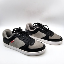 Zapatillas Levis para hombre 51026007A1 gris negro cómodo con cordones parte superior baja talla 8 segunda mano  Embacar hacia Argentina