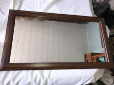 "Espejo de pared rectangular de calidad grueso y pesado marrón marco de madera dura de colección 251⁄2x141⁄4" segunda mano  Embacar hacia Argentina