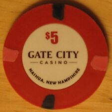 $5 Gate City Casino Poker Chip Nashua NH, used for sale  Shipping to South Africa