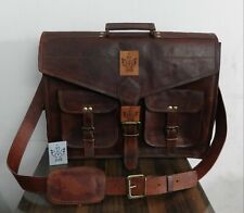 Leather satchel messenger for sale  Shipping to Ireland