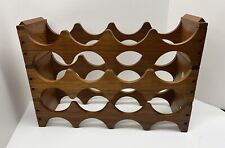 Mid Century Danish Modern Solid TEAK Wood 3 Stackable Wine Rack Holder Dolphin  for sale  Shipping to South Africa