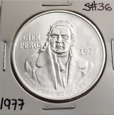 Moneda de Plata México Cien 100 Pesos 1977, José María Morelos y Pavón .720, Plata.. segunda mano  Embacar hacia Mexico