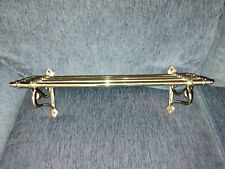 Vintage 20"  Brass Wall Shelf, Solid Rails Construction, Cast Brass Mounts for sale  Shipping to South Africa