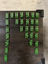 Used, Vintage 28 Double Six Dominoes,  Green With White Dots (Complete Set, No Box!!!) for sale  Shipping to South Africa