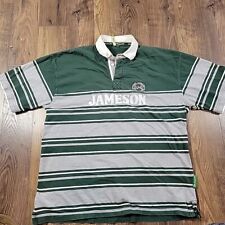 Polo Jameson Whisky Rugby Para Hombre XL Mangas Cortas Verde Gris Rayas Retro segunda mano  Embacar hacia Argentina