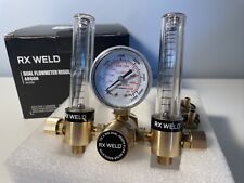 RX WELD Dual Output Argon Regulator Flow Meter Mig Tig 0-60CFH CGA580 Inlet 5/"8 for sale  Shipping to South Africa