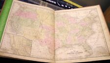 Usado, MITCHELL'S ATLAS/1854/Folio.12"x10"/*32 MAPAS COLOR MANO/12 AMERICANA 1 REGIÓN DORADA segunda mano  Embacar hacia Argentina