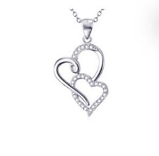 Usado, Pingente em forma de coração colar de prata 925 para mulheres meninas comprar usado  Enviando para Brazil