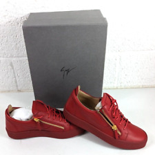 Giuseppe Zanotti Frankie Red Leather Low-Top Trainers Size UK 9 for sale  Shipping to South Africa