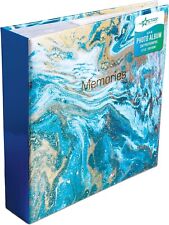 Álbum de fotos deslizante área de memorando comporta 200 6"" x 4"" mármore azul, usado comprar usado  Enviando para Brazil