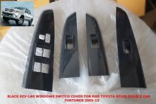 BLACK KEV-LAR WINDOWS SWITCH COVER SET OF 4PC TOYOTA HILUX FORTUNER 2005-14 for sale  Shipping to South Africa