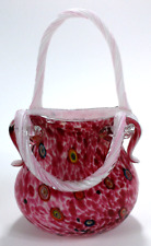 Vaso/bolsa de mão vintage arte vidro soprado à mão estilo Murano 10 1/2” de altura comprar usado  Enviando para Brazil