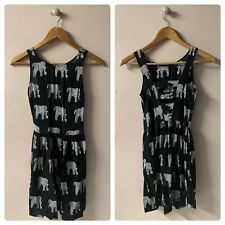 Mini vestido TopShop preto com estampa de elefante barra traseira comprar usado  Enviando para Brazil