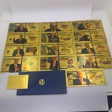 13 PÇS/LOTE DONALD TRUMP 2024 NOTAS DE OURO CARTÕES DOURADOS PARA PRESENTE DE APOIADOR comprar usado  Enviando para Brazil