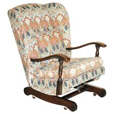 SILLÓN MECEDOR DE ROBLE INGLÉS DE COLECCIÓN ALREDEDOR DE 1930 CON LIBERTY'S LONDRES IANTHE segunda mano  Embacar hacia Argentina