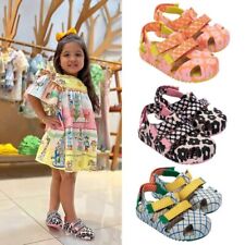 Mini sandálias infantis Melissa menino/menina tecido florido colorido sapatos gelatina 7-12 comprar usado  Enviando para Brazil