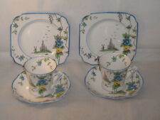 2 x LOVELY VINTAGE ART DECO BURGESS BROS CARLISLE WARE HAND PAINTED 1333 TRIOS  for sale  ROSS-ON-WYE