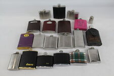 vintage hip flask leather for sale  LEEDS