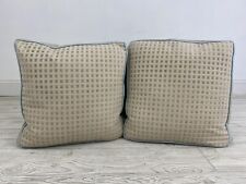 Conjunto de 2 travesseiros estofados bege texturizado azul tubulação preenchimento /r comprar usado  Enviando para Brazil