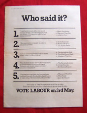 Labour party 1979 for sale  DUNSTABLE
