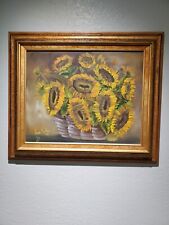 Pintura a óleo sobre tela soleira girassol 20 x 16 em perfeito estado assinada  comprar usado  Enviando para Brazil