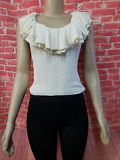 KEITA MARUYAMA Cream Knit Women's Top Blouse Size 2 #C for sale  Shipping to South Africa