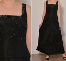 Rozmiar 10 Czarna Biała Koralikowa Dwuczęściowa Sukienka Koronka Tył Spódnica Top Zestaw Ozdobiona, używany na sprzedaż  PL