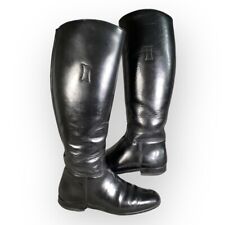 Leather Horse Riding Boots Calf Tall Black Hunting Equestrian UK 9 for sale  Shipping to South Africa