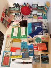 VINTAGE SEWING SUPPLIES CRAFTS LARGE LOT: NEEDLES,RICK RACK BINDINGS,PIN CUSHION for sale  Shipping to South Africa