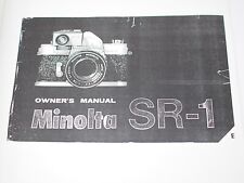 Manual de instrucciones para cámara Minolta SR-1 - fotocopia, usado segunda mano  Embacar hacia Argentina