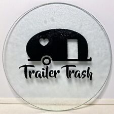 Tábua de corte "Trailer Trash" para trailer campista trailer, vidro temperado texturizado 8", usado comprar usado  Enviando para Brazil