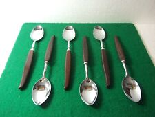 Vintage Sheffield Faux Wood Table Spoons - Set of 6, usato usato  Spedire a Italy
